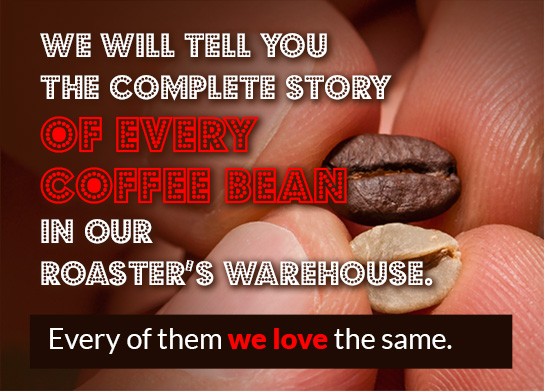 We will tell you the story of each coffee bean in stock!
